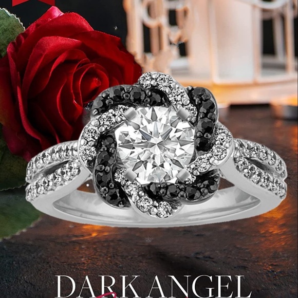 Sterling Silver Black Crystal Braided Twist Halo NWT!!!! - Picture 1 of 1